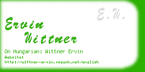 ervin wittner business card